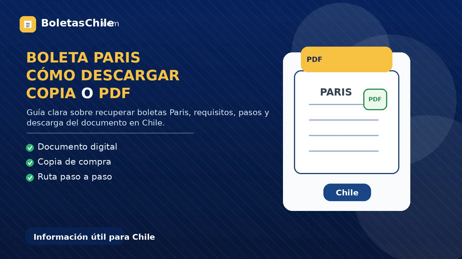 boleta Paris, cómo descargar copia o PDF en Chile.