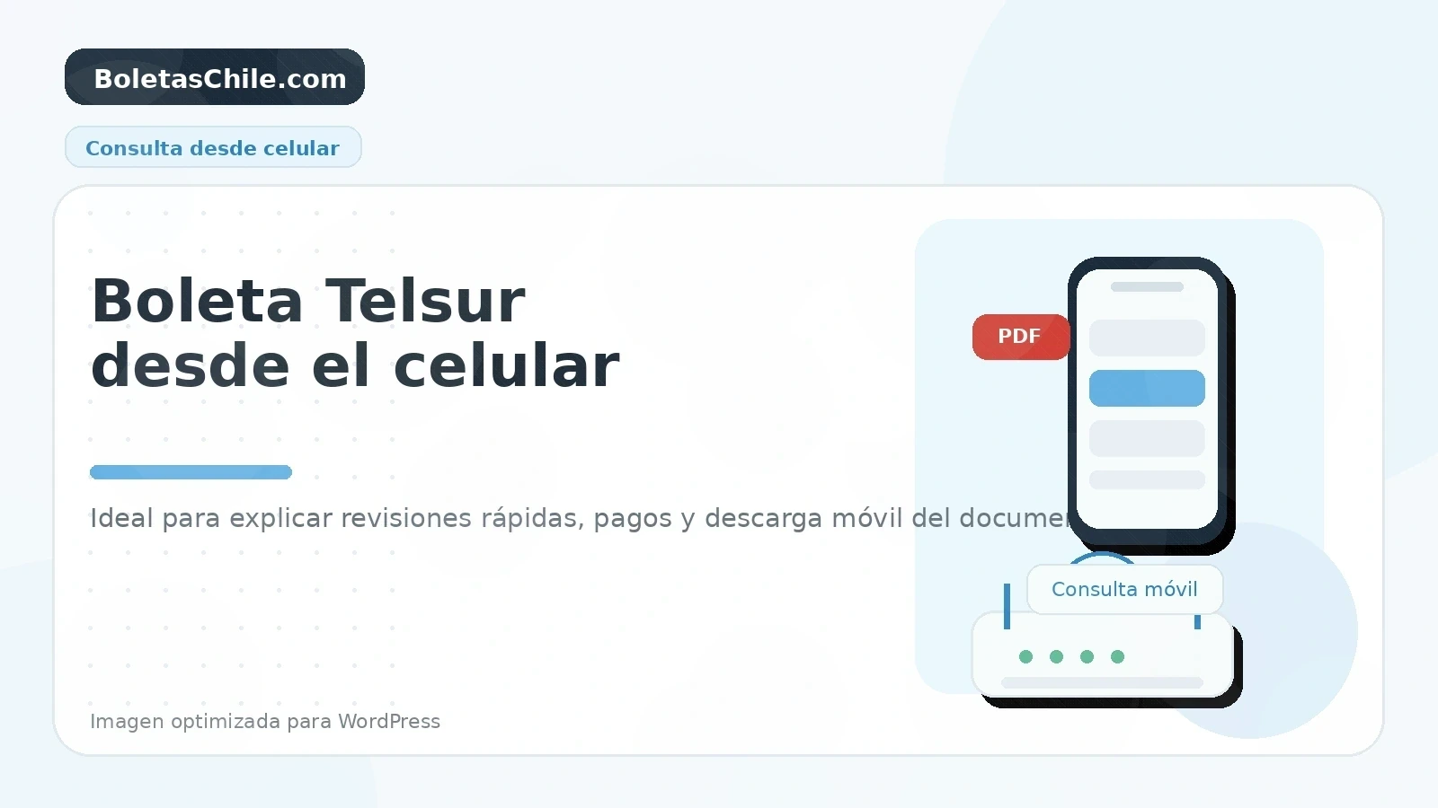 Imagen de BoletasChile.com para ingresar a la Sucursal Virtual Telsur y revisar boletas o deudas.
