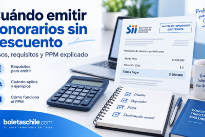 boletas de honorarios sin retención en Chile, con explicación de cuándo se usan
