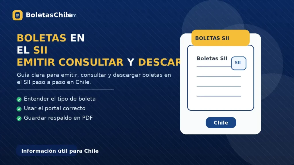 Imagen formal de BoletasChile.com sobre boletas en el SII, emitir, consultar y descargar paso a paso en Chile.