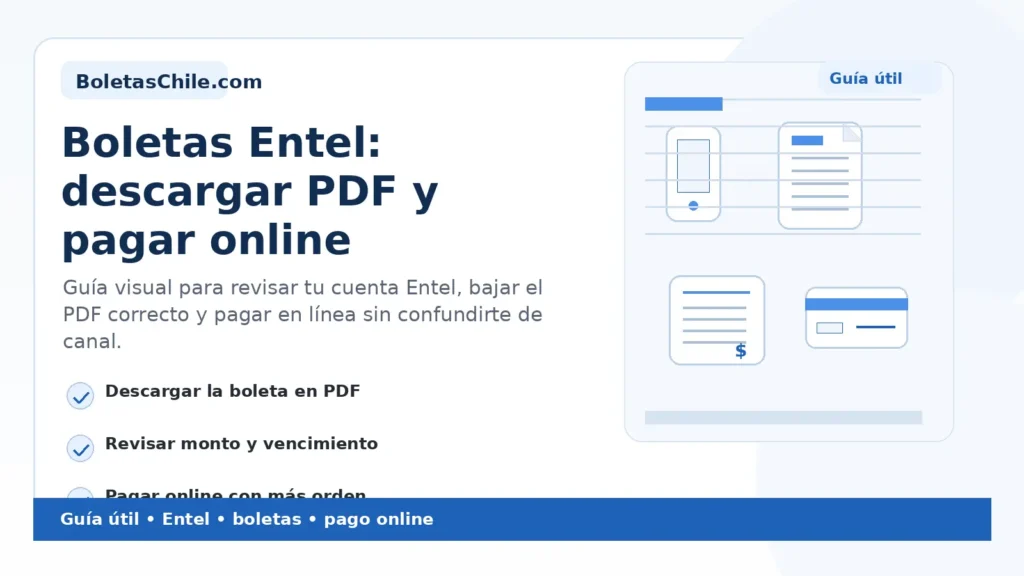 Imagen formal de BoletasChile.com sobre boletas Entel, cómo descargar PDF y pagar online paso a paso.