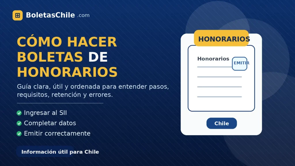 Imagen formal de BoletasChile.com sobre cómo hacer boletas de honorarios paso a paso en Chile.