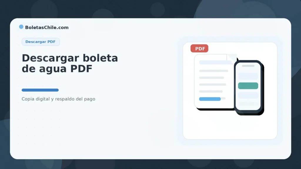 Imagen formal de BoletasChile.com sobre ver boletas de agua, descargar PDF y pagar online en Chile.