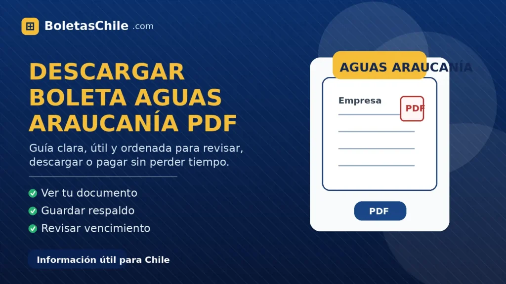 Cómo descargar la boleta de Aguas Araucanía en PDF paso a paso en Chile.