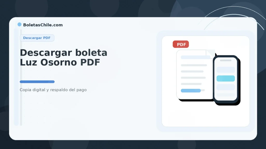 Imagen formal de BoletasChile.com sobre Luz Osorno boletas, requisitos y pasos en Chile.