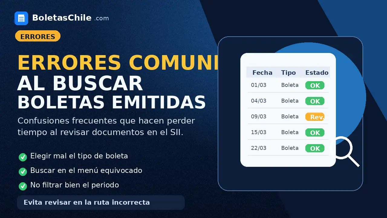 Imagen SEO de BoletasChile.com sobre cómo descargar el detalle de boletas emitidas desde el SII en Chile.