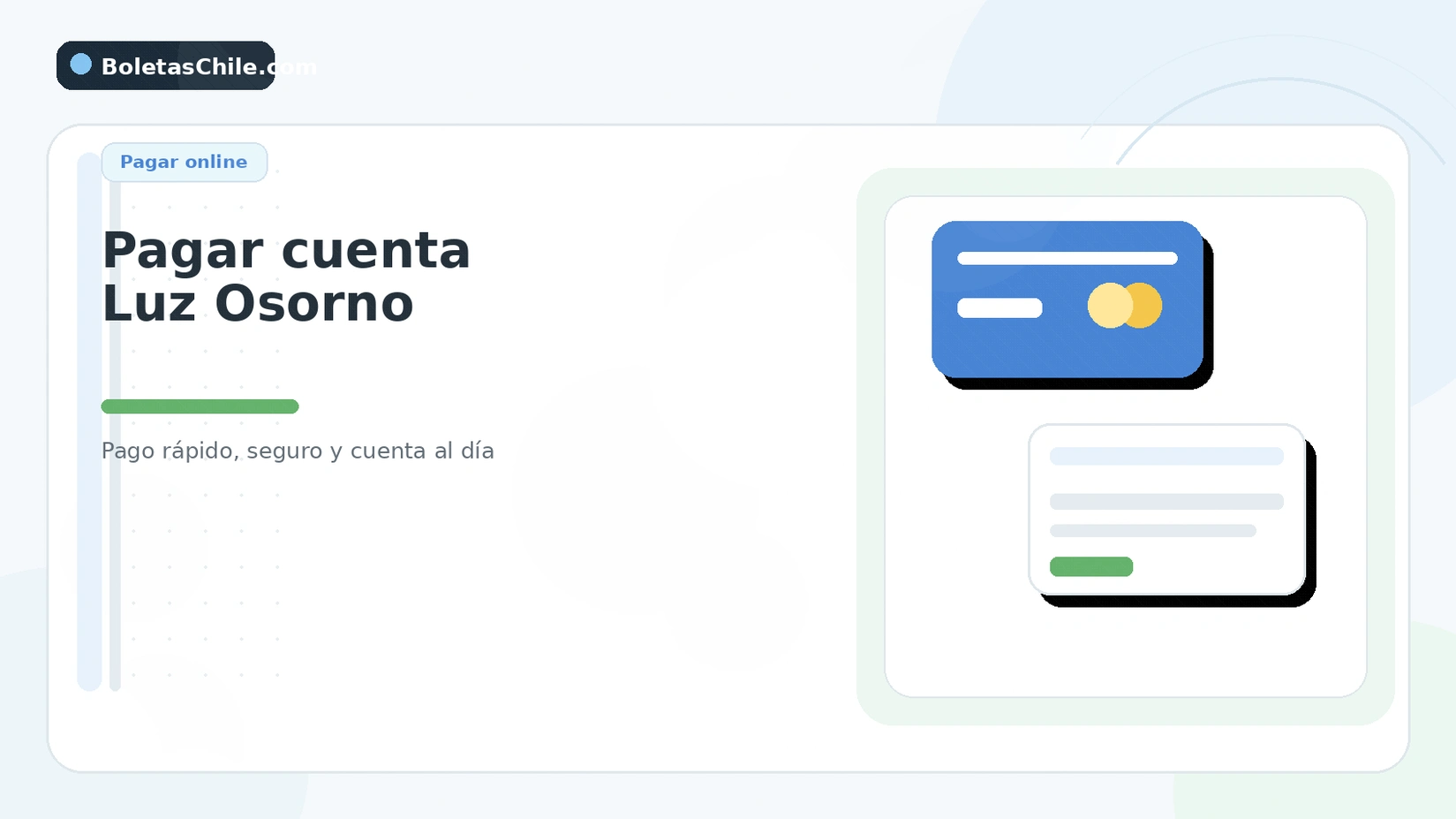 Imagen SEO de BoletasChile.com sobre cómo descargar boleta Luz Osorno en PDF, guardar copia y revisar el documento.
