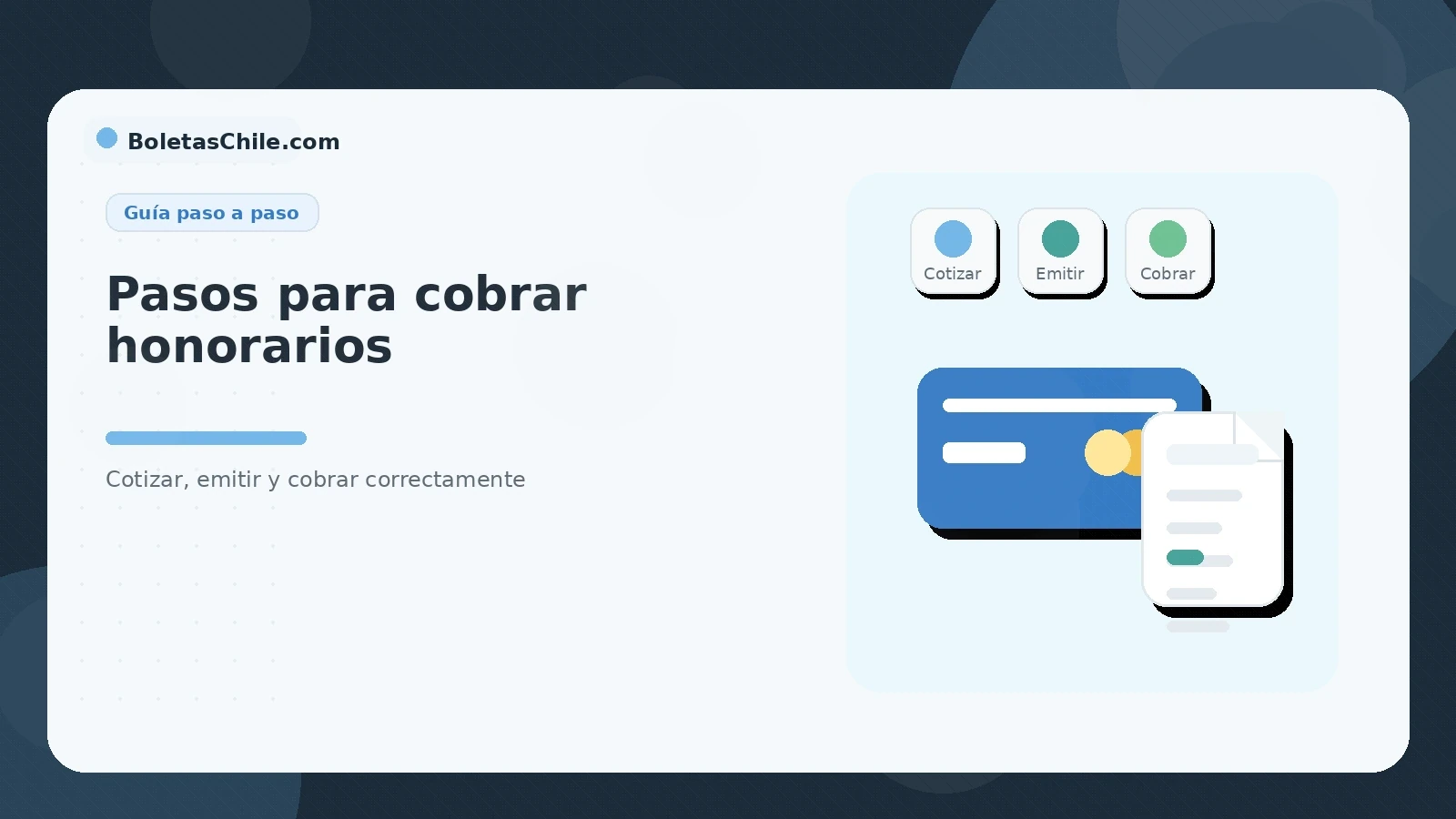 Imagen SEO de BoletasChile.com sobre errores al cobrar boletas de honorarios, monto bruto, líquido y emisión sin errores.