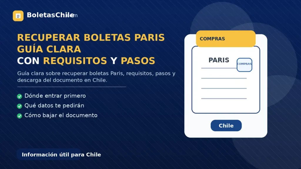 recuperar boletas Paris, guía clara con requisitos y pasos en Chile.