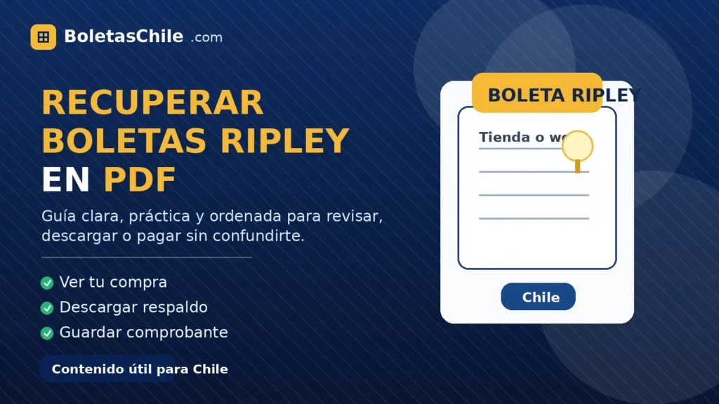 cómo recuperar boletas Ripley en PDF y descargar el comprobante de compra en Chile.