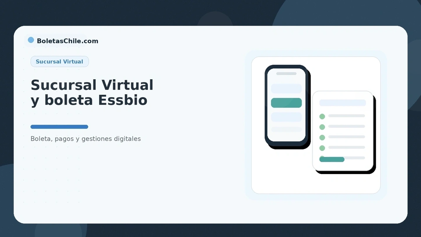 Imagen de BoletasChile.com sobre Sucursal Virtual Essbio, boleta, pagos y gestiones digitales.