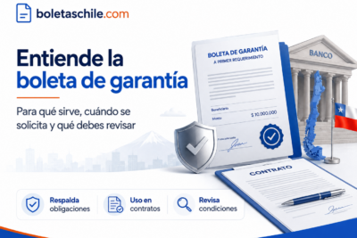Boleta bancaria de garantía en Chile con contrato, banco y elementos de respaldo para obligaciones comerciales