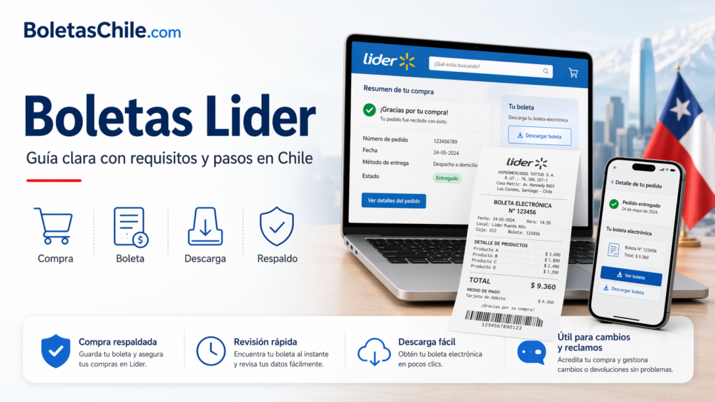 Boletas lider guía clara con requisitos y pasos en Chile
