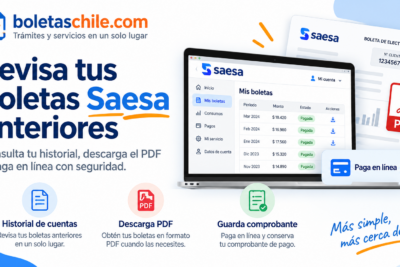 Consulta de boletas Saesa antiguas con historial de cuentas, descarga en PDF y pago online desde la plataforma digital