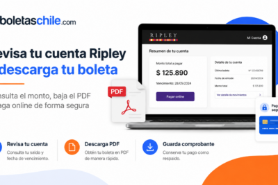 Consulta de cuenta Ripley en línea con revisión de monto, fecha de vencimiento, descarga de boleta en PDF y pago seguro