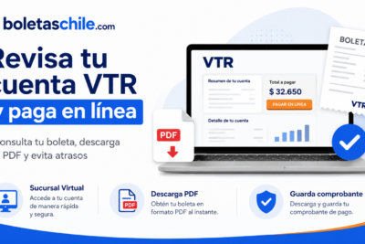 Consulta de cuenta VTR en línea con acceso a la boleta, descarga en PDF, monto a pagar y comprobante de pago