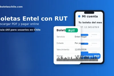 Boleta Entel con RUT en celular y PDF descargable para pago online en Chile