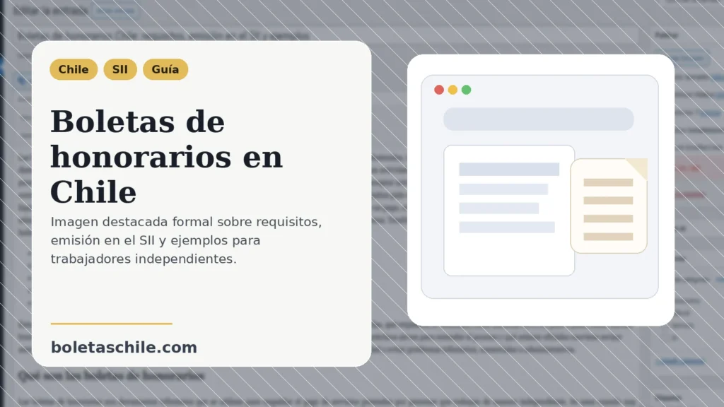 Boletas de honorarios en Chile con enfoque en requisitos, emisión en el SII y ejemplos prácticos