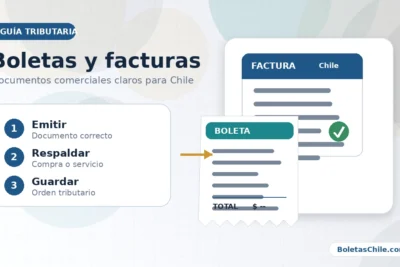 Boletas y facturas en Chile con pasos para emitir, respaldar y guardar documentos tributarios