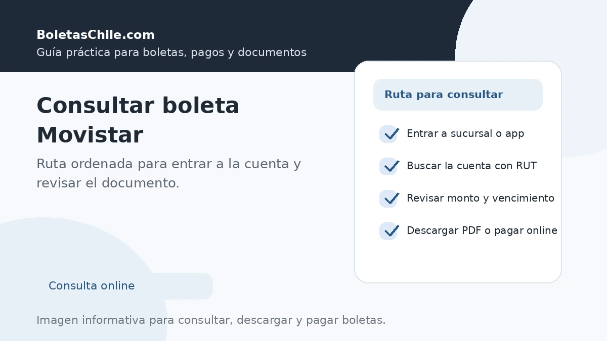 Consultar boleta Movistar con RUT y revisar el documento online