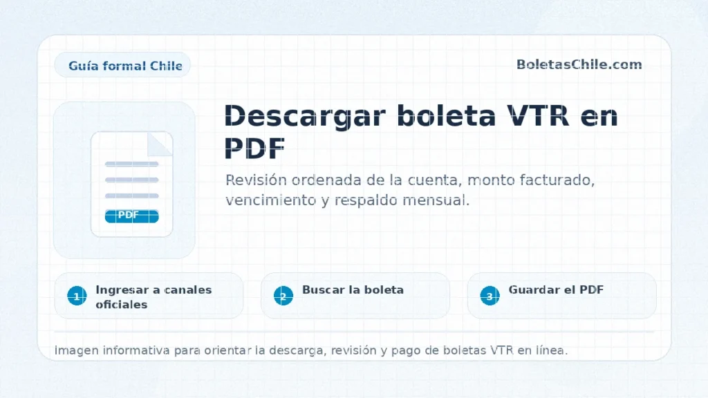 Descargar boleta VTR en PDF desde canales oficiales para revisar monto, vencimiento y respaldo de pago