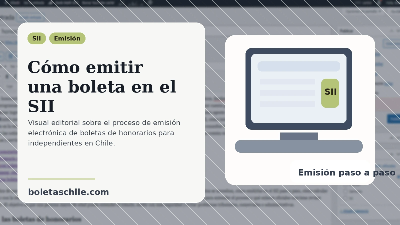 Proceso para emitir una boleta de honorarios electrónica en el SII paso a paso en Chile