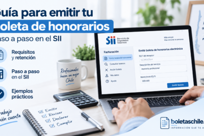 emitir una boleta de honorarios en el SII con requisitos, datos del receptor, monto y retención