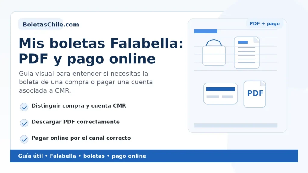 Imagen formal de BoletasChile.com sobre mis boletas Falabella, cómo descargar PDF y pagar online