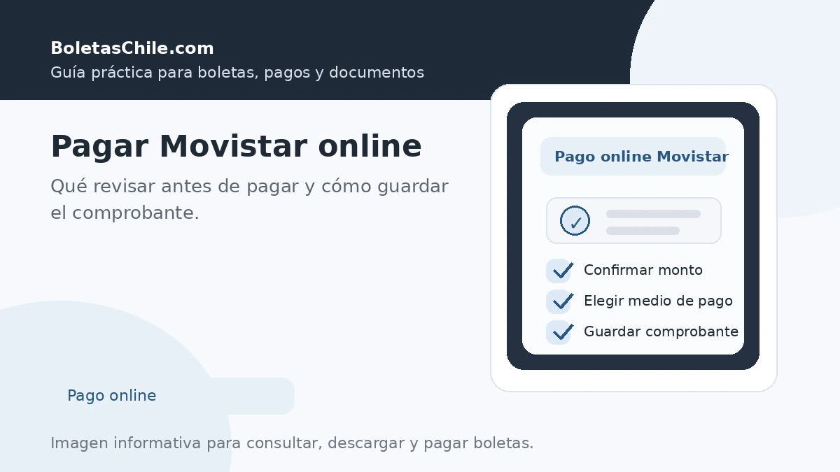 Pagar Movistar online y guardar comprobante de pago