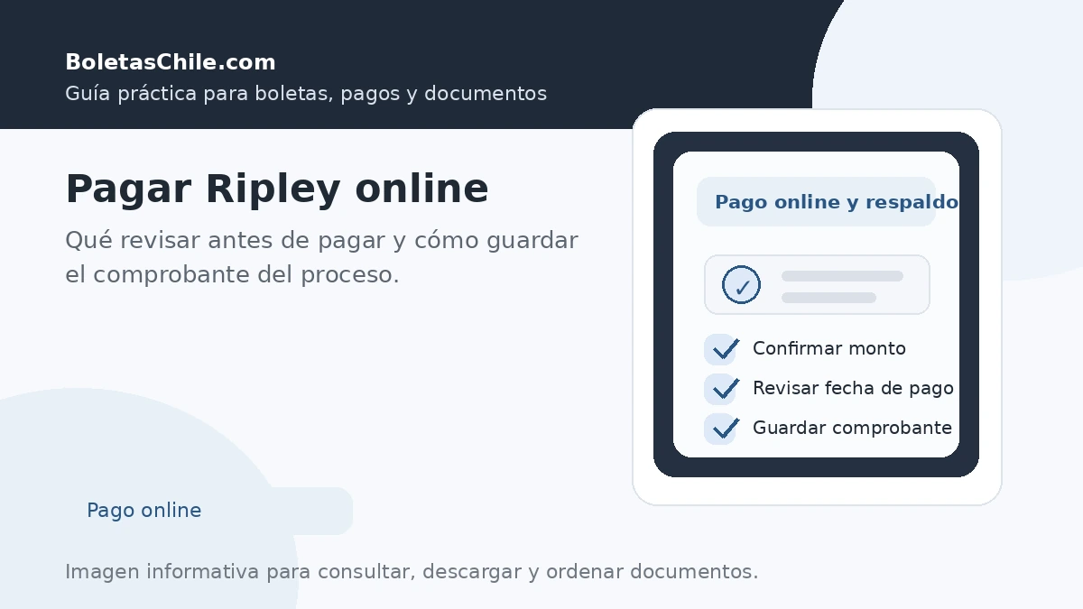 Pagar Ripley online y guardar comprobante antes de cerrar el trámite