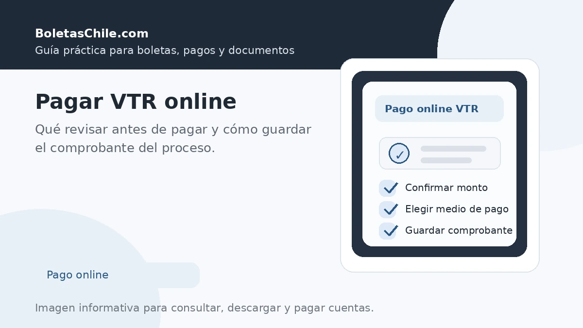 Pagar VTR online y guardar comprobante para respaldo mensual