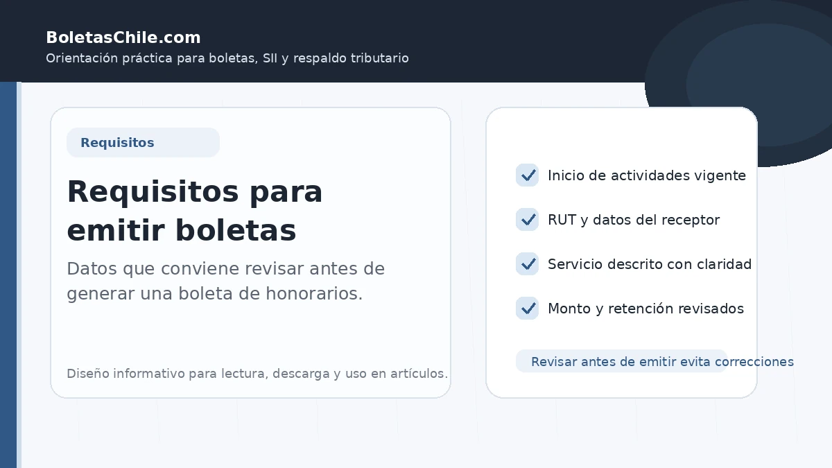 Requisitos para emitir boletas de honorarios electrónicas en Chile