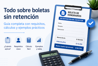 Boletas honorarios sin retención