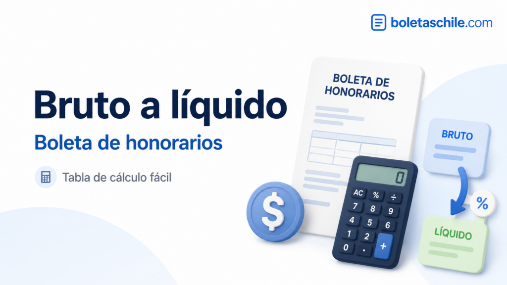 Bruto a líquido en boleta de honorarios