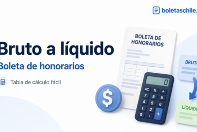 Bruto a líquido en boleta de honorarios